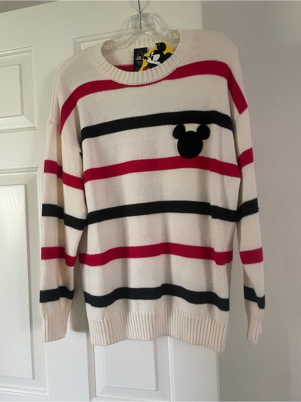 Disney Striped Sweater with Mickey Mouse Patch